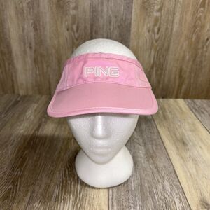 Ping Ladies Womens Pink Golf Visor Pink Strapback Hat Embroidered